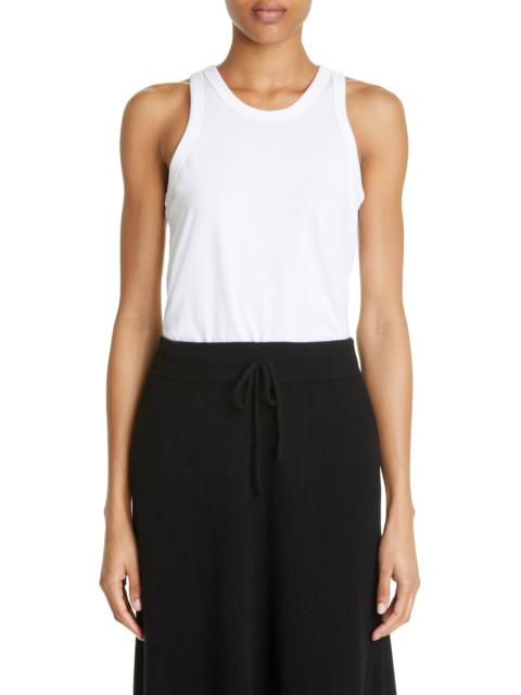 Loulou de Saison LOULOU DE SAISON Poso Supima® Cotton Tank in White at Nordstrom