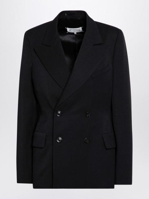 Maison Margiela BLACK DOUBLE-BREASTED JACKET IN WOOL
