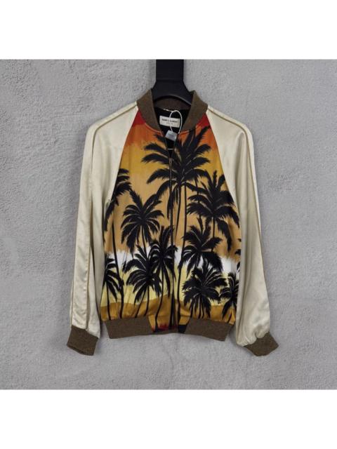 SAINT LAURENT Saint Laurent Paris palm-tree print souvenir jacket