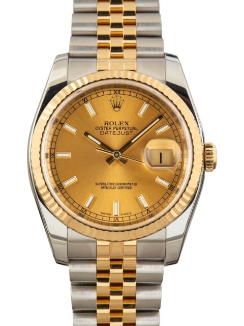 ROLEX Used Rolex Datejust 36 Ref 116233 Champagne Index Dial