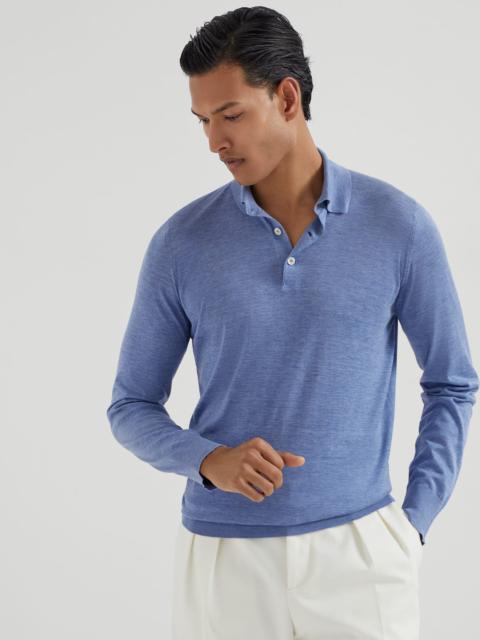 Brunello Cucinelli Silk and cotton lightweight knit polo shirt