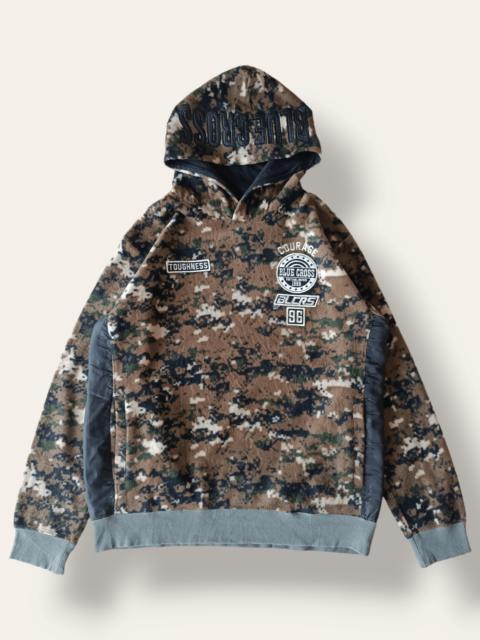 Archival Clothing - BLUE CROSS Camouflage Full Velvet Patches Hoodie
