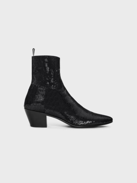 Celine Jacno Zipped Boot in SEQUINS