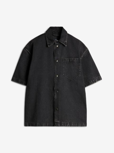 7 For All Mankind Denim Camp Shirt in Caviar