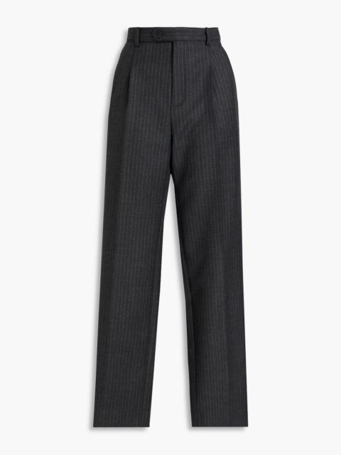 Sandro Pleated pinstriped wool straight-leg pants