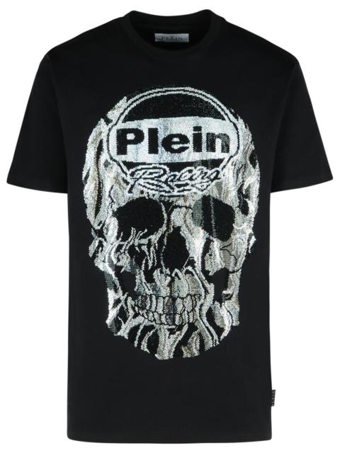 PHILIPP PLEIN Philipp Plein SKULL Strass Black Cotton T-shirt
