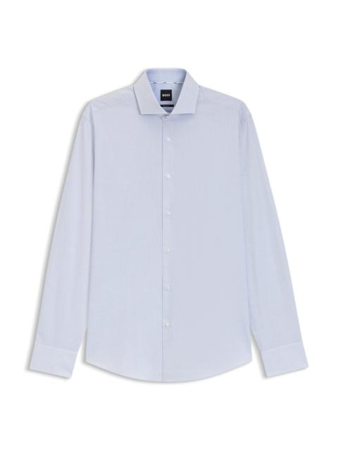 BOSS REGULAR-FIT SHIRT IN STRUCTURED DOBBY COTTON
