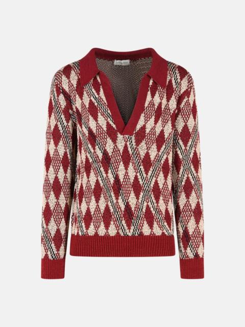 Dries Van Noten 'MACRAME' BURGUNDY VISCOSE BLEND SWEATER