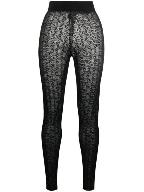 PHILIPP PLEIN Tulle Monogram leggings