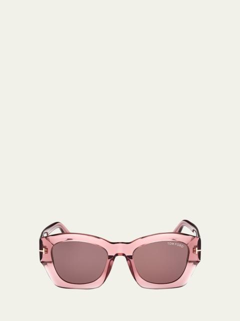 TOM FORD Guilliana Acetate Geometric Sunglasses
