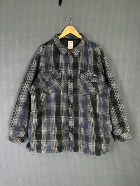 Vintage Dickies Padded Quilted Lined Shirt Plaid Work Jacket
