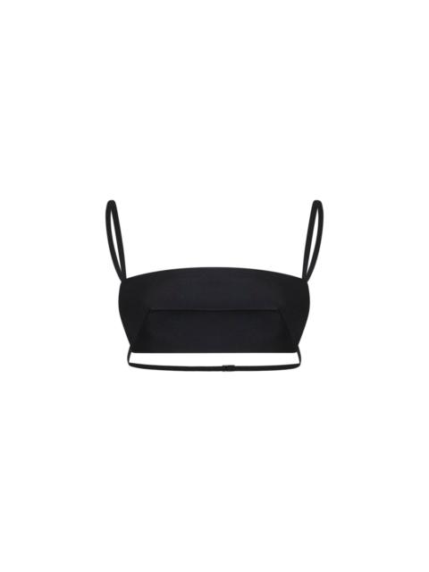Jil Sander Jil Sander Women Black Wool And Silk Faille Bralette Top