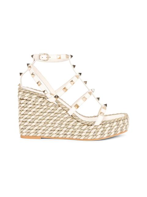 Valentino Rockstud Torchon Espadrille Wedges