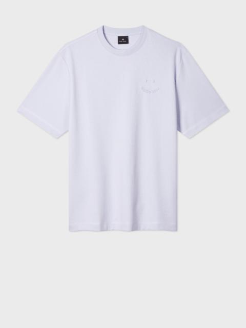 Paul Smith Casual-Fit Sky Blue Embossed 'Happy' T-Shirt