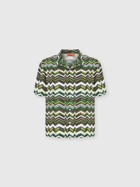 Missoni Bowling shirt in viscose with zigzag print