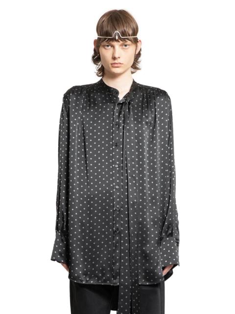 Ann Demeulemeester Solan-Lavalliere-Neck-Tie-Shirt