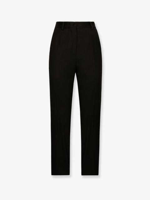 Dolce & Gabbana Dolce & Gabbana Women Tuxedo Virgin Wool And Silk Trousers