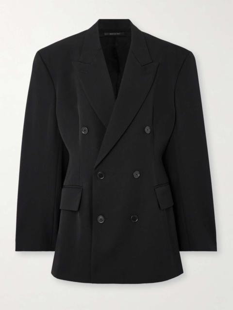 Barathea double-breasted grain de poudre wool blazer