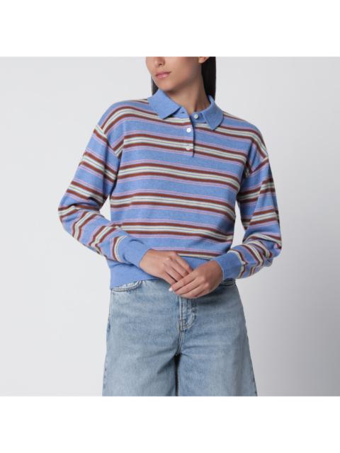 GUEST IN RESIDENCE Guest In Residence Collegiate Stripe Polo Sweater Delft Blue Women