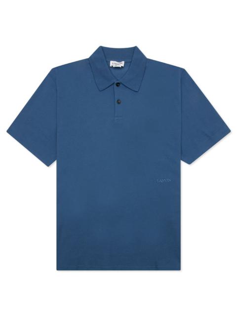 Lanvin CLASSIC OVERSIZED POLO WITH CURB DETAIL - NEPTUNE BLUE