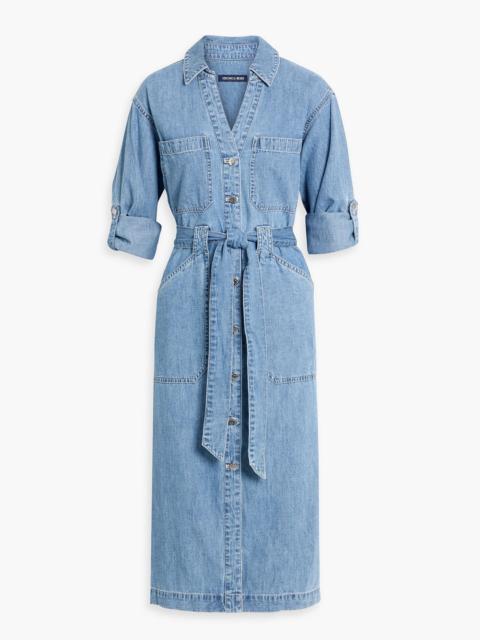 VERONICA BEARD Evelyn belted denim midi shirt dress