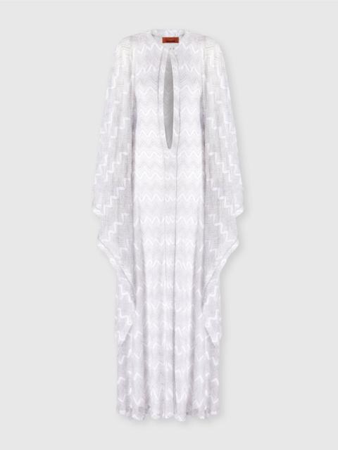 Missoni Long cover-up caftan in zigzag lamé viscose