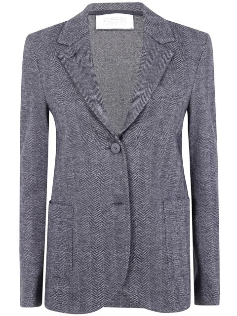 Harris Wharf London Women Stand Up Collar Blazer Patterned Moleskin