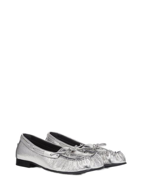 MCM MCM Moccasin in Metallic Calf Leather in Silver at Nordstrom