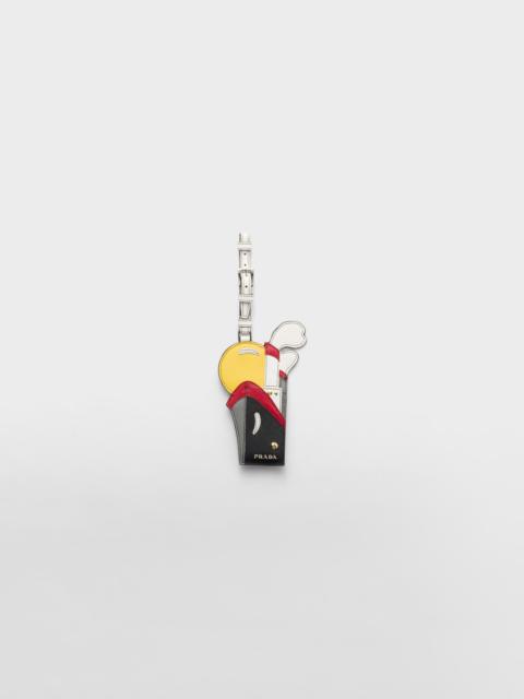 Prada Saffiano leather name tag