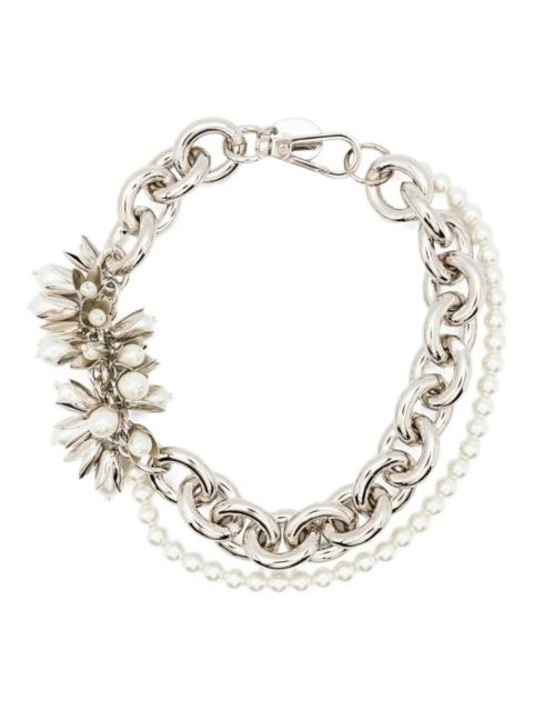 Simone Rocha Encased Pearl Flower Cluster Chain Necklace