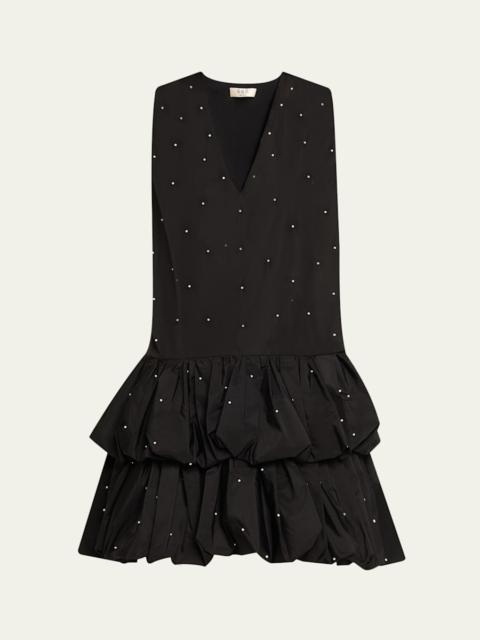 Sea Alberta Embellished Bubble-Hem Mini Dress