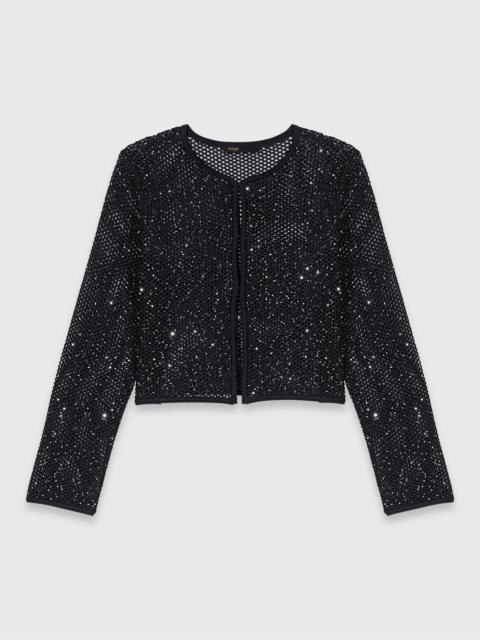 maje Rhinestone knit cardigan