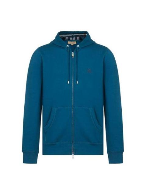 Men's Burberry Fleece Lined Long Sleeves Hooded Jacket Blue 40504161