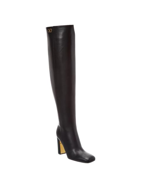 Valentino Valentino VLogo 95 Leather Over-The-Knee Boot