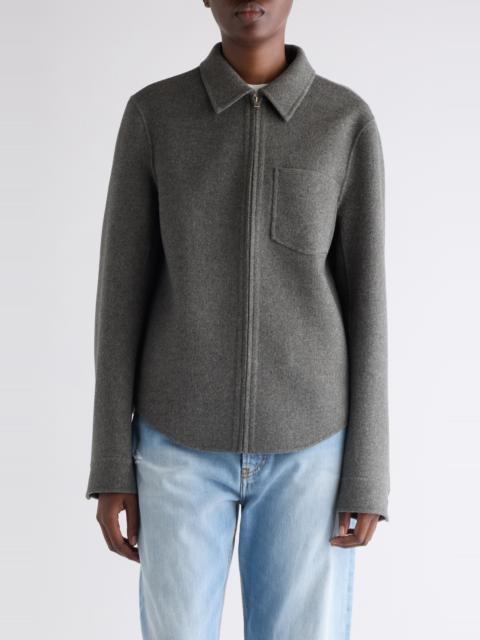 Acne Studios Acne Studios Wool & Cashmere Felt Shirt Jacket in Vintage Grey Melange at Nordstrom