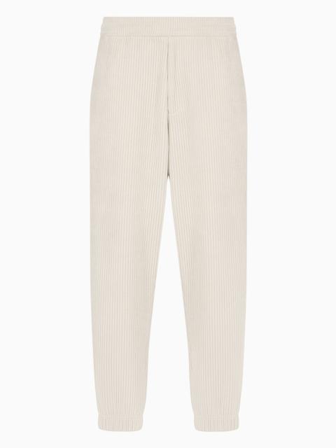 EMPORIO ARMANI Ribbed velour joggers