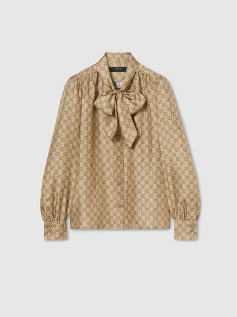 GUCCI Printed silk twill shirt