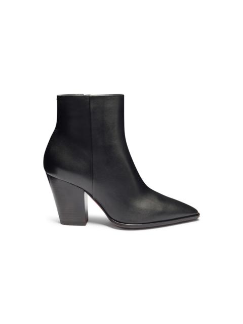 Santoni Women's black leather texan ankle boot