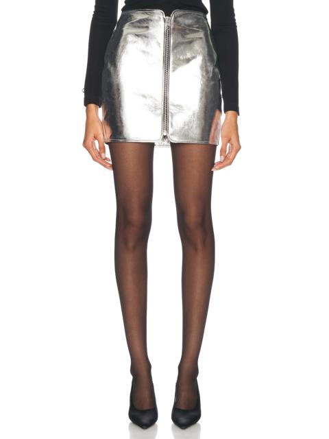 THE SEI Zipped Leather Mini Skirt