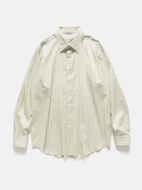 AURALEE Cotton Silk Stripe Shirt Ivory Stripe