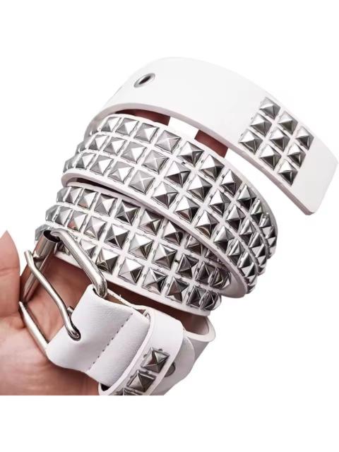 Other Designers Japanese Brand - Triple Row Pyramid Studded Belt - Punk / Grunge Aesthetic