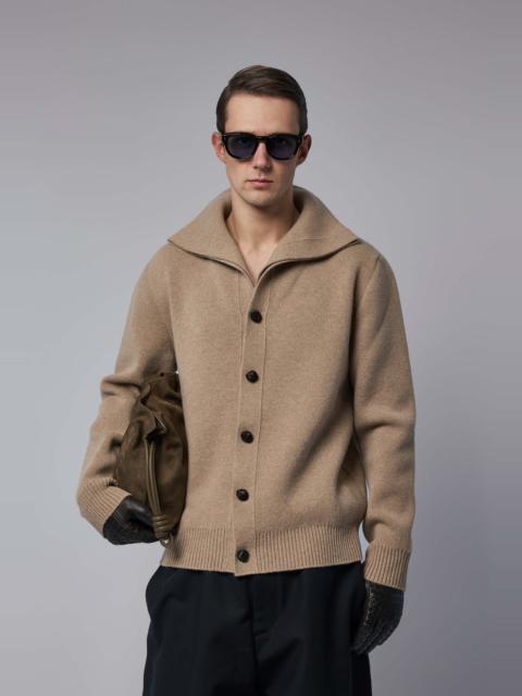 Bottega Veneta Compact Wool Cardigan Sparrow