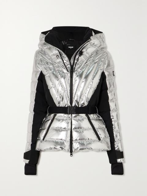 MACKAGE + NET SUSTAIN Elita metallic quilted down ski jacket Silver