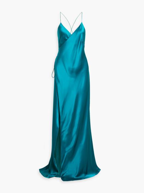 Other Designers Silk-satin wrap gown