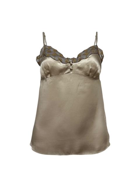 Louis Vuitton LOUIS VUITTON Silk Camisole with Monogram Lace Trim