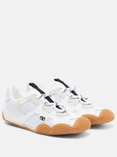 Valentino Amphibia suede-trimmed sneakers