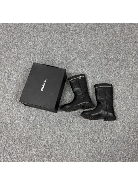 CHANEL Chanel Double C Zipper Mid-Calf Boots