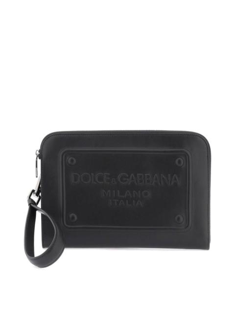 DOLCE & GABBANA POUCH WITH EMBOSSED LOGO