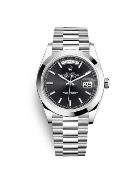 ROLEX Rolex Day Date 40 Black Dial Automatic Men's Platinum President Watch 228206BKSP
