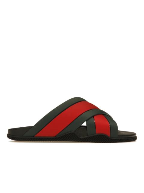 GUCCI Gucci Web Slide Black Rubber